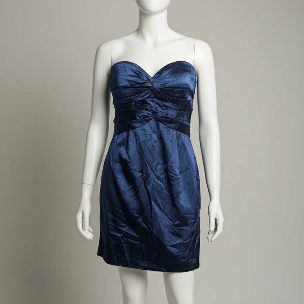 Strapless Navy Blue Cocktail Dress